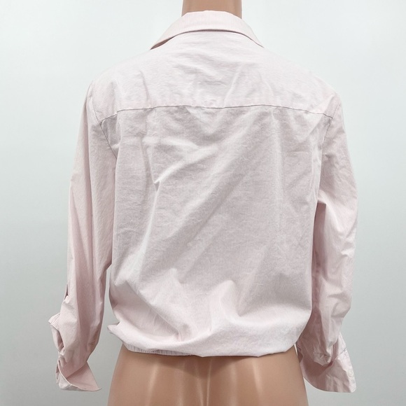 Jones New York Signature Pink Striped Front Tie Top - Picture 2 of 9